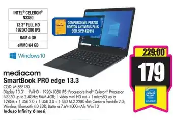 Wellcome mediacom SmartBook PRO edge 13.3 offerta