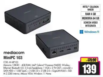 Wellcome mediacom MiniPC 103 offerta