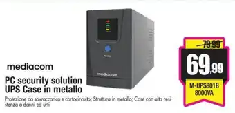 Wellcome mediacom PC security solution UPS Case in metallo offerta