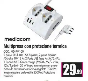 Wellcome mediacom Multipresa con protezione termica offerta