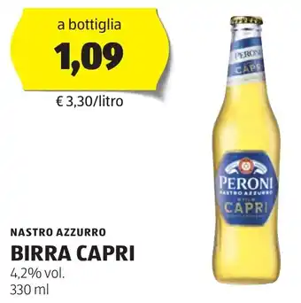 ALDI NASTRO AZZURRO BIRRA CAPRI 4,2% vol. 330 ml offerta