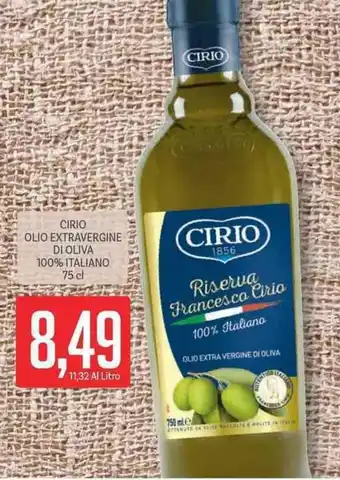 Supermercati Piccolo CIRIO OLIO EXTRA VERGINE DI OLIVA 100% Italiano 75 cl offerta