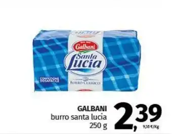 Pam GALBANI burro santa lucia 250 g offerta