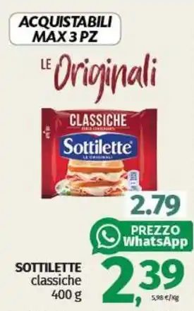 Pam SOTTILETTE classiche 400 g offerta