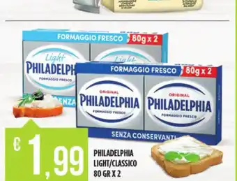 Euroesse PHILADELPHIA LIGHT/CLASSICO 80 GR X 2 offerta