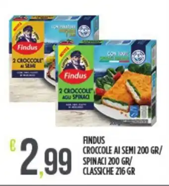 Euroesse FINDUS CROCCOLE AI SEMI 200 GR/ SPINACI 200 GR/ CLASSICHE 216 GR offerta