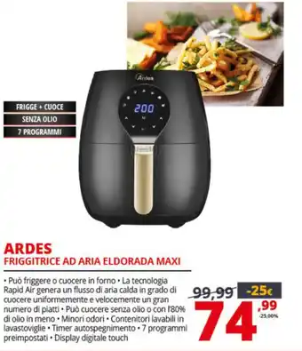 Comet Ardes Friggitrice Ad Aria Eldorada Maxi offerta