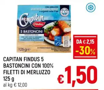 Famila Market CAPITAN FINDUS 5 BASTONCINI CON 100% FILETTI DI MERLUZZO 125 g offerta