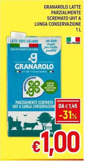 GRANAROLO LATTE PARZIALMENTE SCREMATO UHT A LUNGA CONSERVAZIONE 1 L