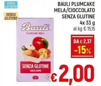 A&O BAULI PLUMCAKE MELA/CIOCCOLATO SENZA GLUTINE 4 x 33 g offerta