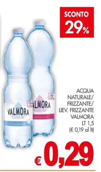 PrestoFresco ACQUA NATURALE/ FRIZZANTE/ LIEV. FRIZZANTE VALMORA LT 1,5 offerta