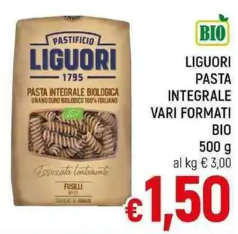 A&O LIGUORI PASTA INTEGRALE VARI FORMATI BIO 500 g offerta
