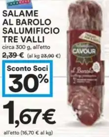 Coop SALAME AL BAROLO SALUMIFICIO TRE VALLI offerta