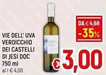 A&O VIE DELL' UVA VERDICCHIO DEI CASTELLI DI JESI DOC 750 ml offerta