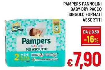 A&O PAMPERS PANNOLINI BABY DRY PACCO SINGOLO FORMATI ASSORTITI offerta