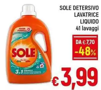 A&O SOLE DETERSIVO LAVATRICE LIQUIDO 41 lavaggi offerta