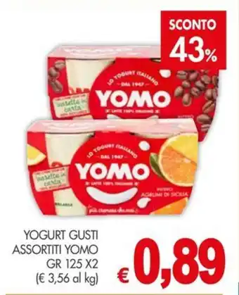 PrestoFresco YOGURT GUSTI ASSORTITI YOMO GR 125 X2 offerta