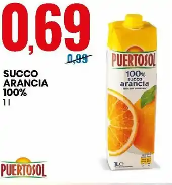 Eurospin Puertosol Succo Arancia 100% 1l offerta