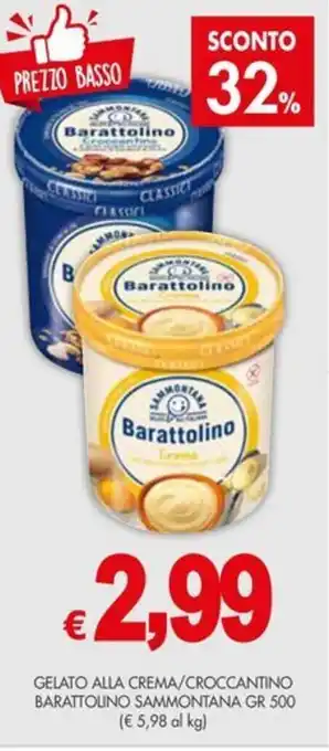 PrestoFresco GELATO ALLA CREMA/CROCCANTINO BARATTOLINO SAMMONTANA GR 500 offerta