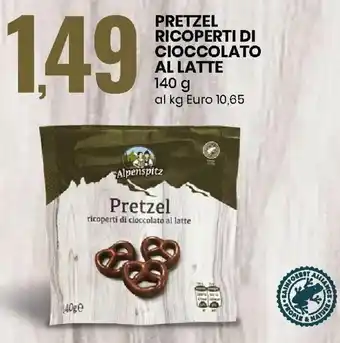 Eurospin Pretzel Ricoperti di Cioccolato Al latte 140g offerta