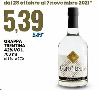 Eurospin Grappa Trentina 42% Vol. 700ml offerta