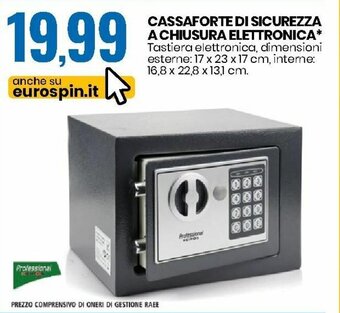 Eurospin Cassaforte di Sicurezza A Chiusura Elettronica offerta