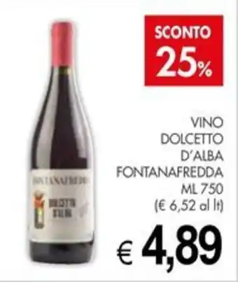 PrestoFresco VINO DOLCETTO D'ALBA FONTANAFREDDA ML 750 offerta