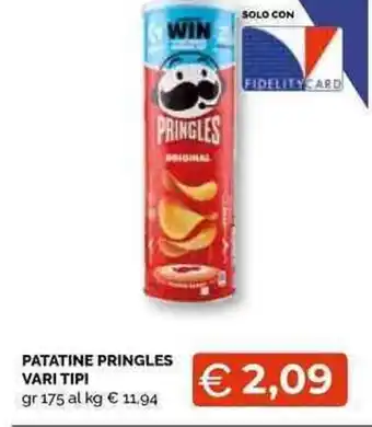 Mercatò Local PATATINE PRINGLES VARI TIPI gr 175 offerta