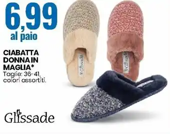 Eurospin Glissade Ciabatta Donna in Maglia offerta