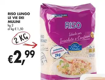 D'Italy RISO LUNGO LE VIE DEI MULINI kg 2 offerta