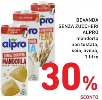 Spazio Conad BEVANDA SENZA ZUCCHERI ALPRO mandorla non tostata, soia, avena, 1 litro offerta