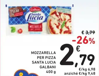 MOZZARELLA PER PIZZA SANTA LUCIA GALBANI 400 g