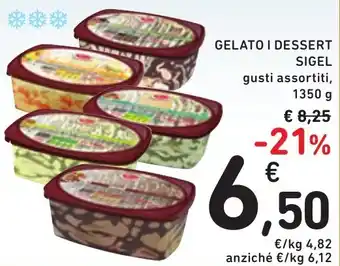 Spazio Conad GELATO I DESSERT SIGEL gusti assortiti, 1350 g offerta