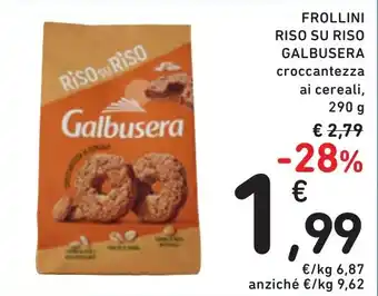 Spazio Conad FROLLINI RISO SU RISO GALBUSERA croccantezza ai cereali, 290 g offerta