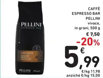 Spazio Conad CAFFÈ ESPRESSO BAR PELLINI vivace, in grani, 500 g offerta