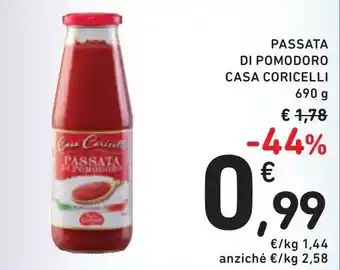 Spazio Conad PASSATA DI POMODORO CASA CORICELLI 690 g offerta