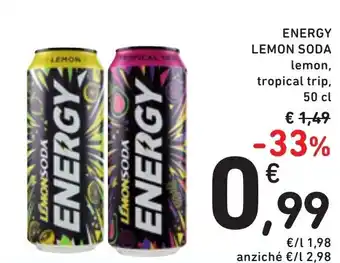 Spazio Conad ENERGY LEMON SODA lemon, tropical trip, 50 cl offerta