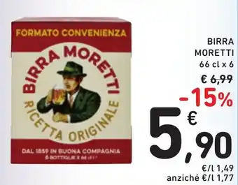 Spazio Conad BIRRA MORETTI 66 cl x 6 offerta