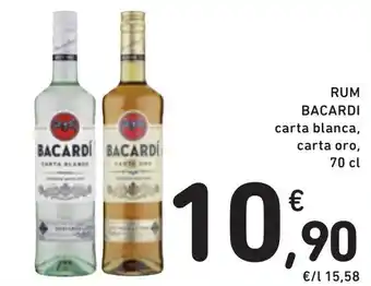 Spazio Conad RUM BACARDI carta blanca, carta oro, 70 cl offerta