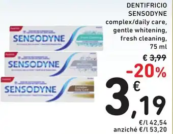 Spazio Conad DENTIFRICIO SENSODYNE complex/daily care, gentle whitening, fresh cleaning, 75 ml offerta