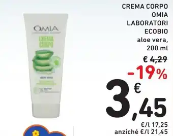 Spazio Conad CREMA CORPO OMIA LABORATORI ECOBIO aloe vera, 200 ml offerta