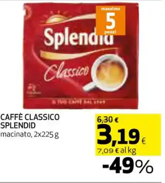 Coop CAFFÈ CLASSICO SPLENDID macinato, 2x225g offerta