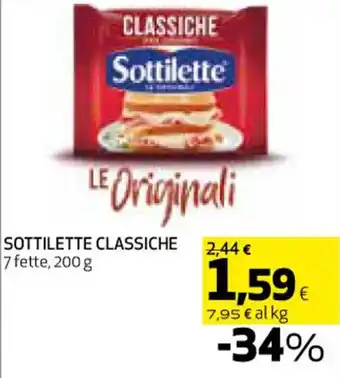 Coop SOTTILETTE CLASSICHE 7 fette, 200 g offerta