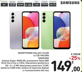 Spazio Conad SMARTPHONE GALAXY A145R 4+128 TIM GRN SAMSUNG offerta