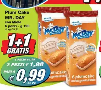 Prix Quality Plum Cake MR. DAY con Miele 6 pezzi - g 190 al kg offerta
