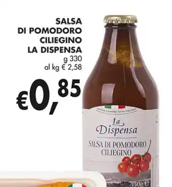 èccoMI SALSA DI POMODORO CILIEGINO LA DISPENSA g 330 offerta