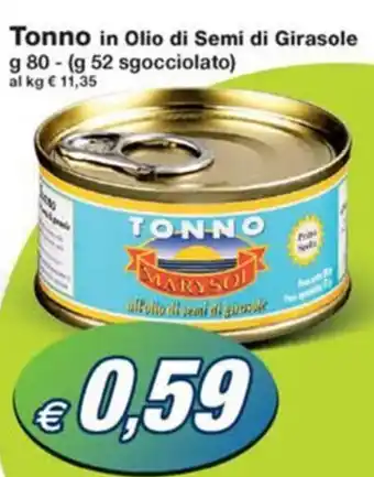 Prix Quality Tonno in Olio di Semi di Girasole g 80 - (g 52 sgocciolato) offerta