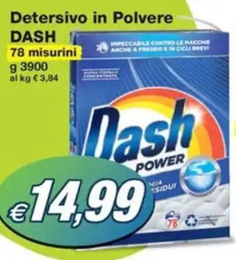 Prix Quality Detersivo in Polvere DASH 78 misurini g 3900 offerta