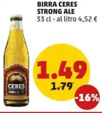 PENNY BIRRA CERES STRONG ALE 33 cl offerta