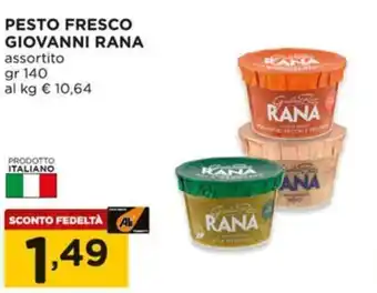 Alì Supermercati PESTO FRESCO GIOVANNI RANA assortito gr 140 offerta